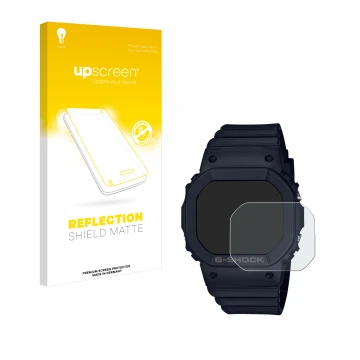 Front side of a product packaging with the brand logo upscreen. Next to it is the device Casio G-Shock GMD-S5600 shown with th