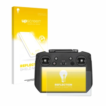 Front side of a product packaging with the brand logo upscreen. Next to it is the device DJI Mavic 3 RC Pro shown with the cor