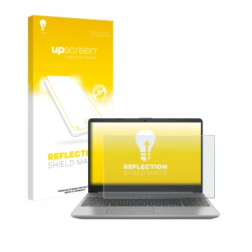 Front side of a product packaging with the brand logo upscreen. Next to it is the device HP 250 G9 shown with the correspondin