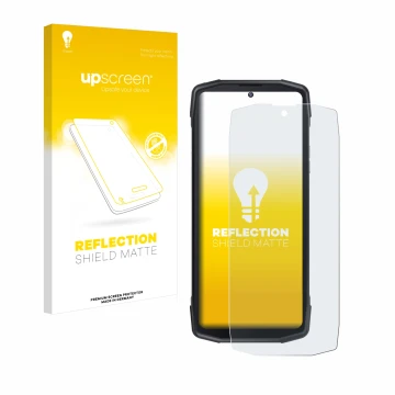 Front side of a product packaging with the brand logo upscreen. Next to it is the device Cubot King Kong Star shown with the c