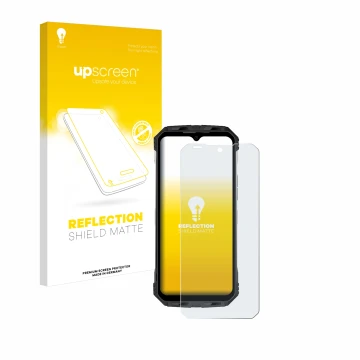 Front side of a product packaging with the brand logo upscreen. Next to it is the device Doogee S110 shown with the correspond