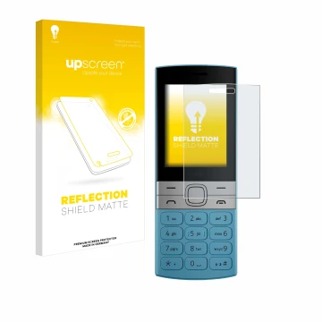 Front side of a product packaging with the brand logo upscreen. Next to it is the device Nokia 150 (2023) shown with the corre