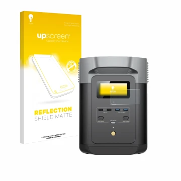 Front side of a product packaging with the brand logo upscreen. Next to it is the device EcoFlow DELTA 2 shown with the corres