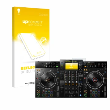 Front side of a product packaging with the brand logo upscreen. Next to it is the device Pioneer XDJ -XZ shown with the corres