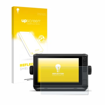 Front side of a product packaging with the brand logo upscreen. Next to it is the device Garmin ECHOMAP UHD2 9