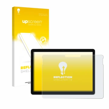 Front side of a product packaging with the brand logo upscreen. Next to it is the device Microsoft Surface Go 4 shown with the