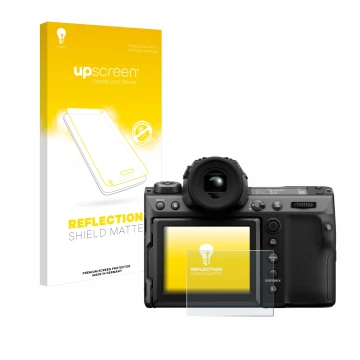 Front side of a product packaging with the brand logo upscreen. Next to it is the device Fujifilm GFX100 II shown with the cor