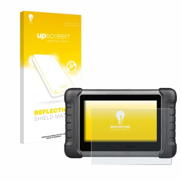 Front side of a product packaging with the brand logo upscreen. Next to it is the device Autel MaxiCheck MX808s shown with the