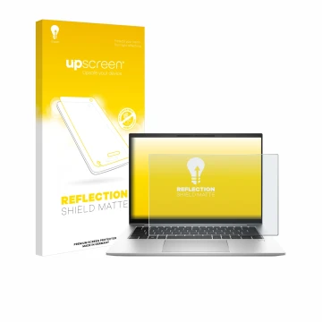 Front side of a product packaging with the brand logo upscreen. Next to it is the device HP EliteBook 845 G10 shown with the c