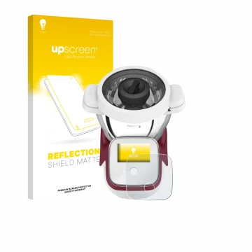 Front side of a product packaging with the brand logo upscreen. Next to it is the device Moulinex i-Companion Touch XL shown w