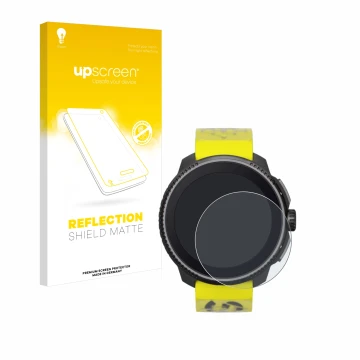 Front side of a product packaging with the brand logo upscreen. Next to it is the device Suunto Race shown with the correspond