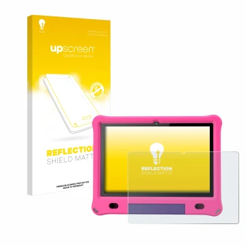 Front side of a product packaging with the brand logo upscreen. Next to it is the device Pritom B10 Kids 10.1