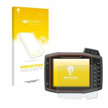 Front side of a product packaging with the brand logo upscreen. Next to it is the device Amazone AmaTron 4 shown with the corr