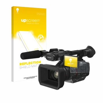 Front side of a product packaging with the brand logo upscreen. Next to it is the device Panasonic HC-X2 shown with the corres