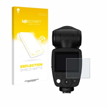 Front side of a product packaging with the brand logo upscreen. Next to it is the device Profoto A10 shown with the correspond