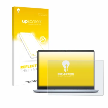 Front side of a product packaging with the brand logo upscreen. Next to it is the device Dell Inspiron 14 Plus 7440 Laptop sho