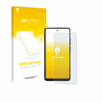 Front side of a product packaging with the brand logo upscreen. Next to it is the device Motorola Moto G24 shown with the corr