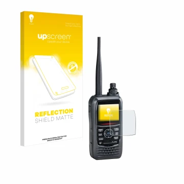 Front side of a product packaging with the brand logo upscreen. Next to it is the device Icom IC-R15 shown with the correspond