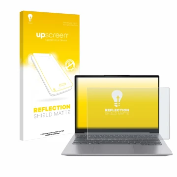 Front side of a product packaging with the brand logo upscreen. Next to it is the device Lenovo ThinkBook 16 Gen 6 shown with 