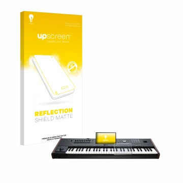 Front side of a product packaging with the brand logo upscreen. Next to it is the device KORG Pa5X shown with the correspondin