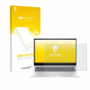 Front side of a product packaging with the brand logo upscreen. Next to it is the device HP Envy 17 2024 shown with the corres