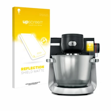 Front side of a product packaging with the brand logo upscreen. Next to it is the device Bosch MUM Serie 6 shown with the corr
