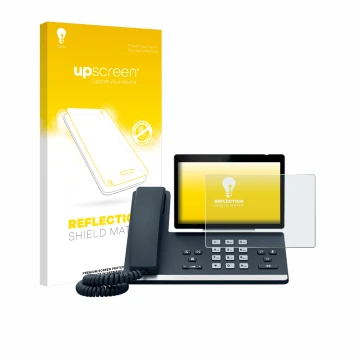Front side of a product packaging with the brand logo upscreen. Next to it is the device Yealink SIP-T57W shown with the corre