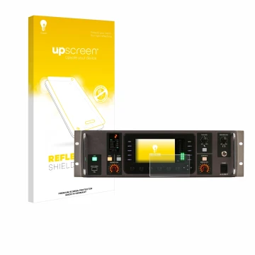 Front side of a product packaging with the brand logo upscreen. Next to it is the device Behringer X32 Rack shown with the cor