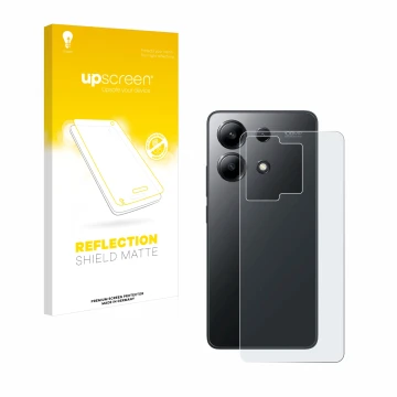 Front side of a product packaging with the brand logo upscreen. Next to it is the device Xiaomi Redmi Note 13 4G (Back) shown 