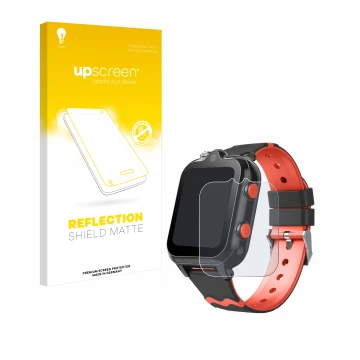 Front side of a product packaging with the brand logo upscreen. Next to it is the device Yuede Kids Smartwatch 1.69