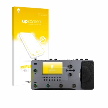 Front side of a product packaging with the brand logo upscreen. Next to it is the device Mooer GE1000 shown with the correspon