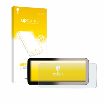 Front side of a product packaging with the brand logo upscreen. Next to it is the device Erisin ES46GC50-TDE 12,3