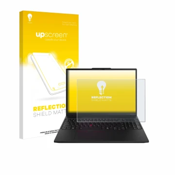 Front side of a product packaging with the brand logo upscreen. Next to it is the device Lenovo ThinkPad P16s Gen 3 shown with