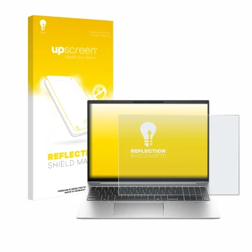 Front side of a product packaging with the brand logo upscreen. Next to it is the device HP EliteBook 845 G11 shown with the c