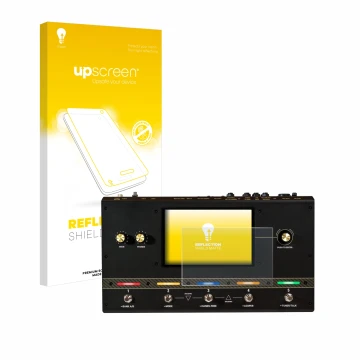 Front side of a product packaging with the brand logo upscreen. Next to it is the device Headrush Core shown with the correspo