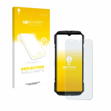 Front side of a product packaging with the brand logo upscreen. Next to it is the device Doogee S118 shown with the correspond