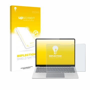 Front side of a product packaging with the brand logo upscreen. Next to it is the device Microsoft Surface Laptop 7 13.8