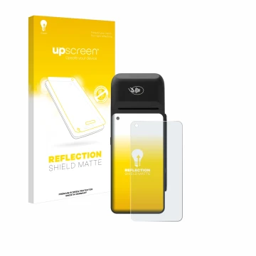 Front side of a product packaging with the brand logo upscreen. Next to it is the device Verifone T650c shown with the corresp