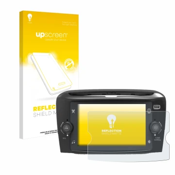 Front side of a product packaging with the brand logo upscreen. Next to it is the device Lancia Ypsilon 7