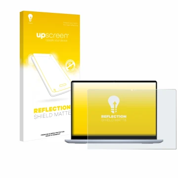 Front side of a product packaging with the brand logo upscreen. Next to it is the device Dell Inspiron 14 7440 2-in-1 shown wi