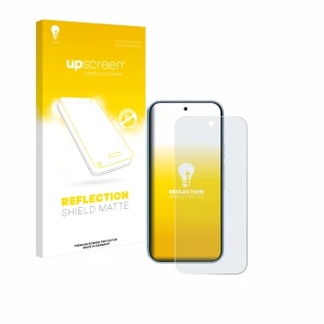 Front side of a product packaging with the brand logo upscreen. Next to it is the device Google Pixel 9 shown with the corresp