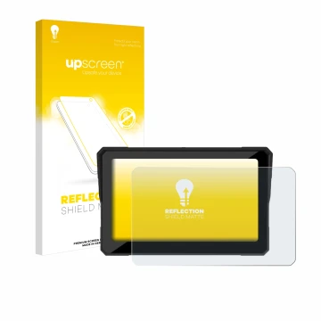 Front side of a product packaging with the brand logo upscreen. Next to it is the device Carpuride W702B 7