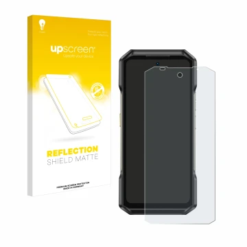 Front side of a product packaging with the brand logo upscreen. Next to it is the device Ulefone Armor 27T Pro shown with the 