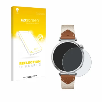 Front side of a product packaging with the brand logo upscreen. Next to it is the device Huawei Watch GT 5 (41 mm) shown with 