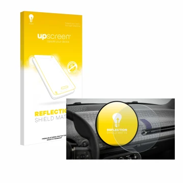 Front side of a product packaging with the brand logo upscreen. Next to it is the device Mini Cooper Electric BJ 2024 shown wi