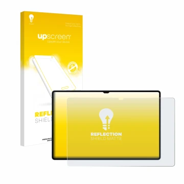 Front side of a product packaging with the brand logo upscreen. Next to it is the device Samsung Galaxy Tab S10 Ultra WiFi sho