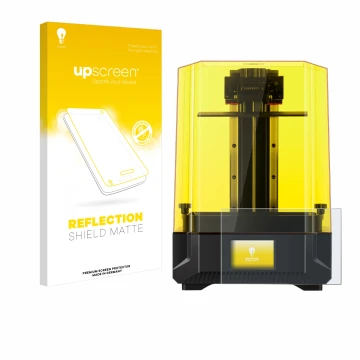 Front side of a product packaging with the brand logo upscreen. Next to it is the device Anycubic Photon Mono X2 9,1