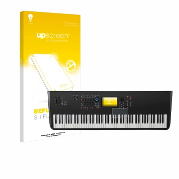 Front side of a product packaging with the brand logo upscreen. Next to it is the device Yamaha MODX8+ shown with the correspo