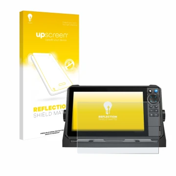 Front side of a product packaging with the brand logo upscreen. Next to it is the device Lowrance HDS-9 Pro shown with the cor