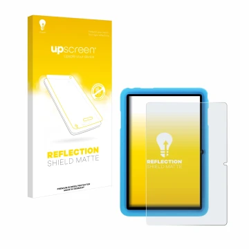 Front side of a product packaging with the brand logo upscreen. Next to it is the device Blackview Tab 8 Kids shown with the c